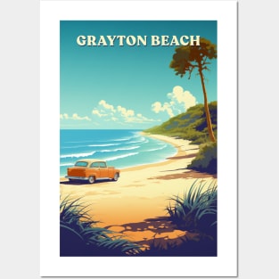 Grayton Beach Florida | Retro Travel Style Posters and Art